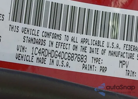 2013 Dodge Durango Crew из США, поврежденный, VIN 1C4RDHDG4DC687683